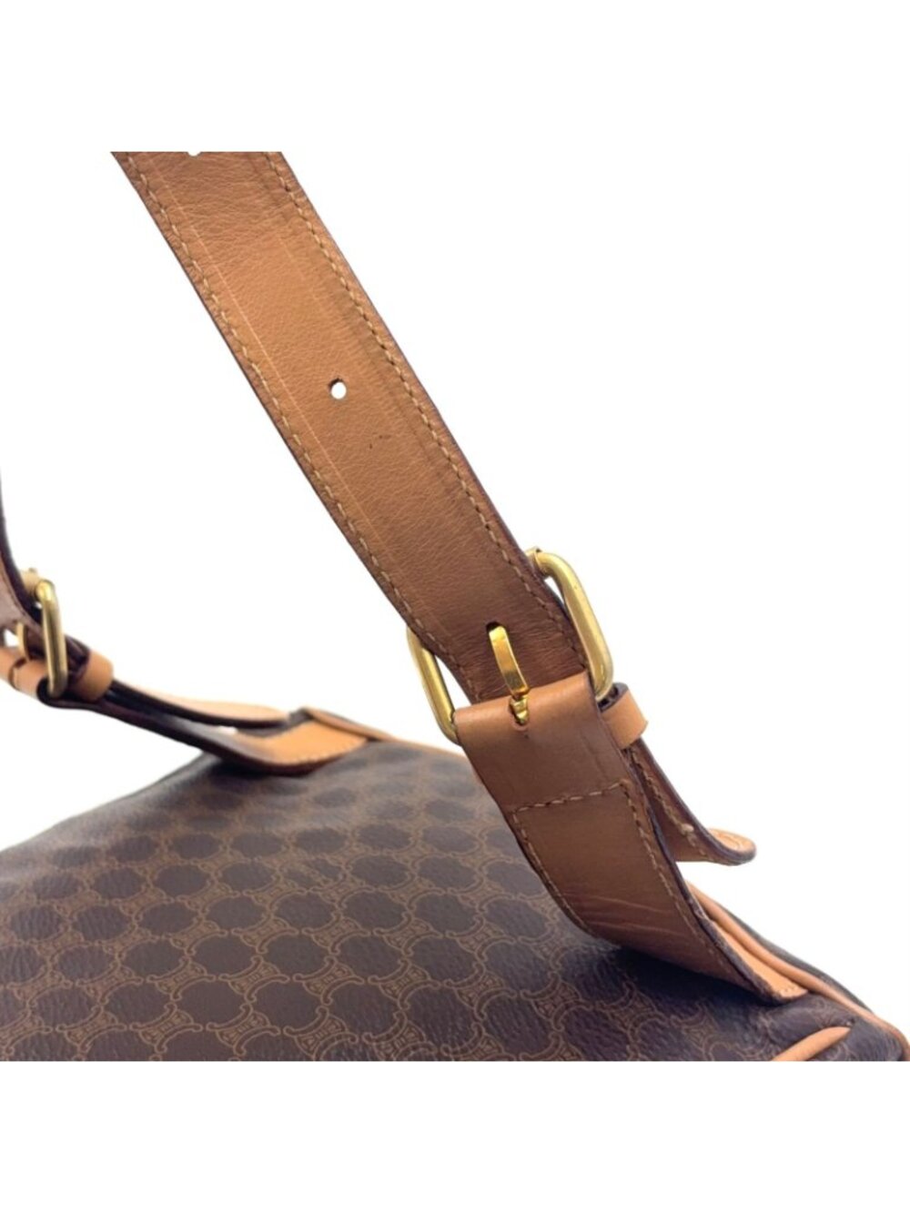 Celine Macadam Pattern Brown Backpack Gold - Picture 10 of 15